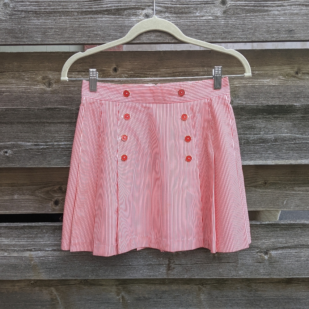 Red Striped Tennis Skirt - 4